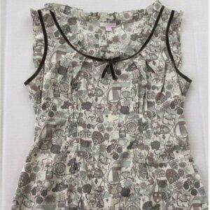 Austin Reed Graphic Sleeveless Woven Cotton Top Sz.8